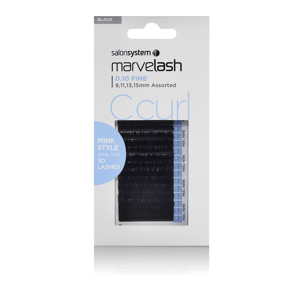 Salon System Marvelash C Curl Lash Extensions 0.10 Assorted Mink Sty Hairdressing Supplies