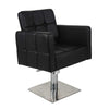 Salon Fit Dakota Styling Chair Black Upholstered Square Base Salon Styling Chair