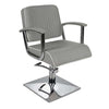 Salon Fit Madison Styling Chair Grey with White Piping and Square Base