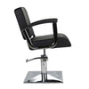 Salon Fit Madison Styling Chair Black with Black Piping and Square Base