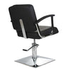 Salon Fit Madison Styling Chair Black with Black Piping and Square Base