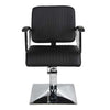 Salon Fit Madison Styling Chair Black with Black Piping and Square Base