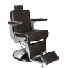 Salon Fit Chrysler Barber Chair Brown with White Piping - Hairdressing Supplies