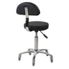 Salon Fit Hudson Gas Lift Stool Black with Backrest - Hairdressing Supplies