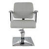 Salon Fit Madison Styling Chair Grey with White Piping and Square Base - Hairdressing Supplies